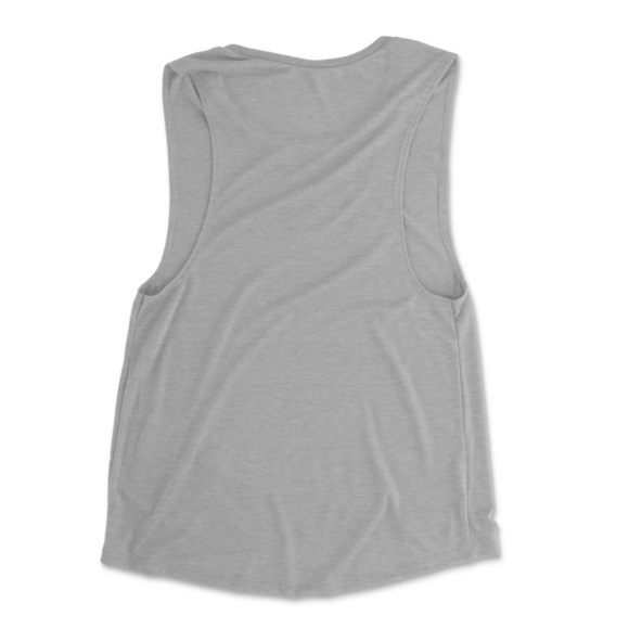 NWT Barebells and Ponytails PALM POWER MUSCLE TANK XL Faded Grey X54 - Picture 3 of 4